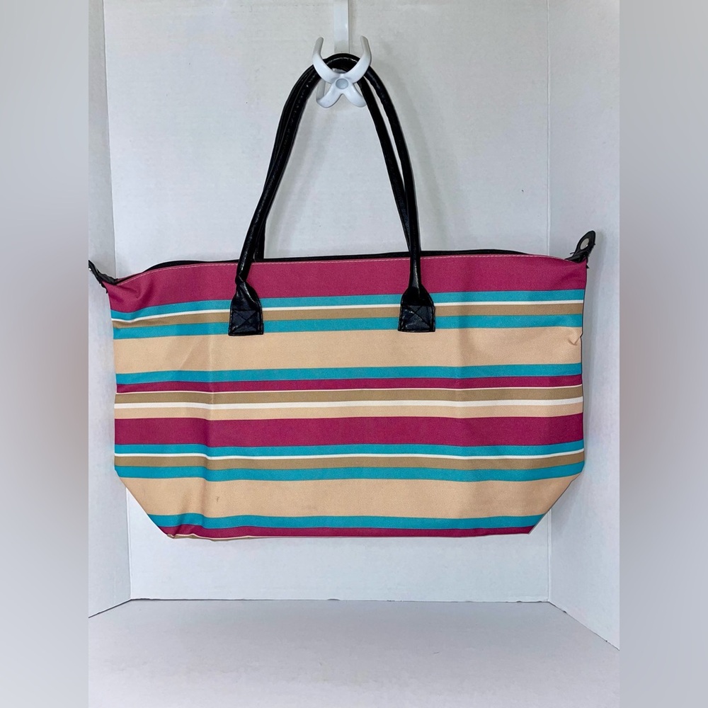 Striped 20” Large Travel Tote Foldable